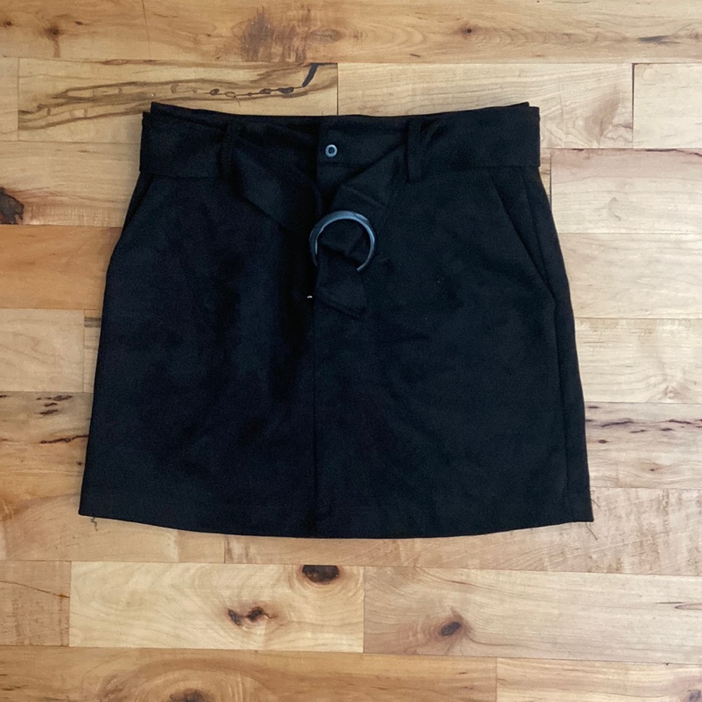 Black velvet skirt